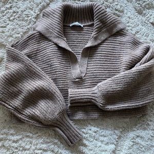 Zara cropped sweater with collar